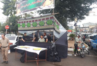 برپایی ایستگاه صلواتی در مراسم اربعین حسینی توسط شهرداری ماسال