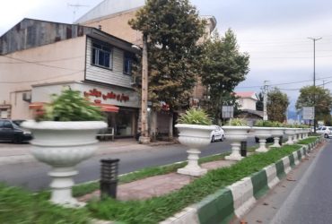گل‌کاری گلدان‌های خیابان ولیعصر ماسال